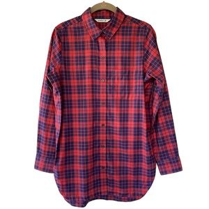 Orvis Red and Blue Plaid Button Down Top